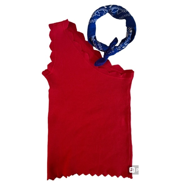 One Shoulder Ribbed Knit Tank Top - Picture 8 of 11